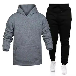 2025 survêtement 100% coton pour hommes personnalisé ensemble de jogging uni avec sweat à capuche marque privée hiver essentiel - Product Image 5