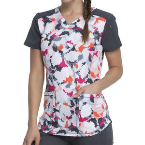 Ensemble d'uniformes d'infirmière pour femmes, fabriqué par le fabricant, manches courtes, blouse de médecin mate, scrubs, logo personnalisé pour le travail médical - Product Image 3