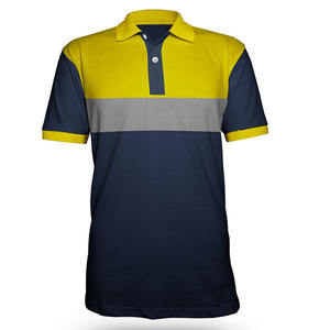 เสื้อยืดคอตตอนสำหรับผู้ชายเสื้อโปโลผ้าโพลีเอสเตอร์ปักลายเรียบสีทึบออกแบบโลโก้ได้ตามที่ต้องการ - Product Image 5