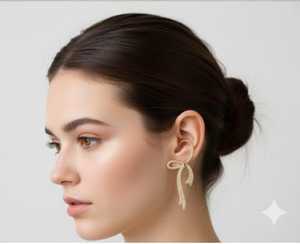 Boucles d'oreilles Premium Full Stone AD CZ Bijoux fantaisie polonais en or élevé Idéal pour les femmes Tenues de fête et célébrations festives - Product Image 5