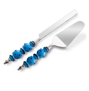 Juego de cuchillos cortadores de cobre con mango de madera para servidor de pasteles de restaurante, el mejor cobre pulido brillante - Product Image 6