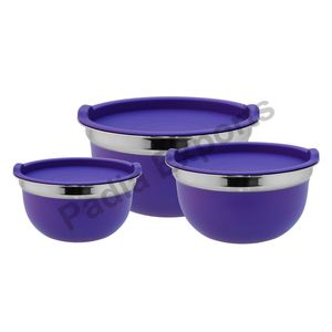 Venta al por mayor Premium Purple Smart Food Storage Bowl con tapa escalonada Eco-Friendly Metal Pulido Técnica Premium Quality - Product Image 2