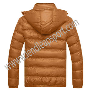 Chaqueta acolchada de invierno personalizada para hombre con capucha, cierre de cremallera largo y cálido, chaquetas de exterior acolchadas de alta calidad de estilo informal - Product Image 2