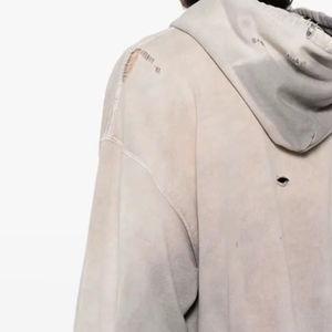 Sudadera con Capucha para Hombre, Estilo Urbano, 100% Algodón, Diseño Desgastado, Impresión de Logotipo Personalizado en la Parte Delantera, Teñido Liso, Resistente al Viento y Transpirable - Product Image 5