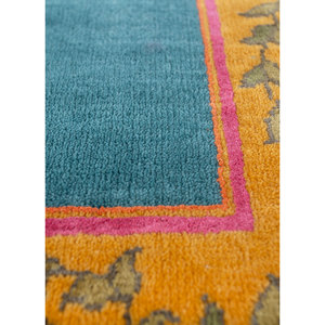 Tapis en laine et soie noué à la main Majnun Blue pour usage domestique, tapis rectangulaire original pour salon et couloir, modèle Puzzle SNS-7040 (CS-01) - Product Image 3