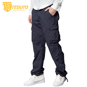 Pantalones cargo de algodón 100% de alta calidad para hombre, pantalones largos para exteriores, estilo deportivo informal táctico, liso, teñido, de lana media, bajo MOQ - Product Image 3