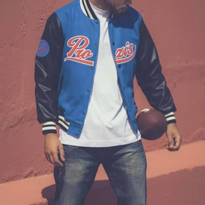 <b>Baseball</b> <b>Jacket</b> Letterman <b>Jacket</b> Best Quality Versity <b>Jacket</b> With Wool Body Leather Sleeves OEM/ODM - Product Image 2