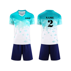 Offre Spéciale 100% ensemble d'uniformes de football en polyester dernière conception vêtements de football respirants col en V costume de football rétro contrastant - Product Image 3