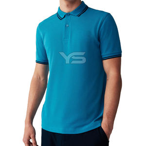 เสื้อโปโลผ้าสแปนเด็กซ์เข้ารูปสำหรับผู้ชายเสื้อโปโลลายทางผ้าคอตตอน/ผ้าสแปนเด็กซ์เข้ารูปแฟชั่นสำหรับผู้ชาย - Product Image 4