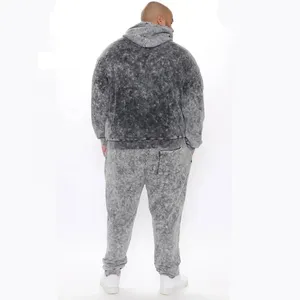 Survêtements confortables pour hommes, lavage à l'acide, vêtements de course légers en vrac, motif uni, taille plus - Product Image 2