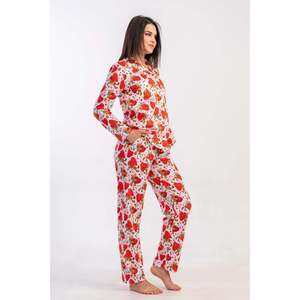 Conjunto de Pijama KADIN P.SUPREM con Cuello y Botones, Mangas Largas y Bolsillos - Rojo Nuevo - Rojo Nuevo - Product Image 3