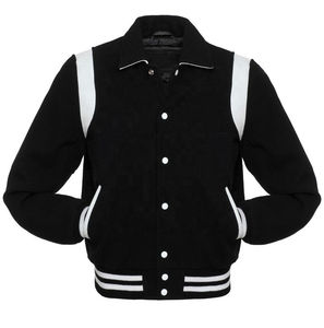 แจ็คเก็ตเบสบอลบอมเบอร์สำหรับเด็กทุกเพศเสื้อแจ็กเก็ตเบสบอลแบบลำลองทรงสลิมฟิตมีกระดุมเสื้อแจ็คเก็ตสำหรับผู้ชายโลโก้ตามสั่ง - Product Image 1