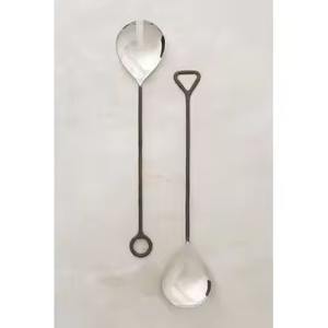 Utensilios de Servir, Juego de Tenedores y Cucharas para Ensalada de Acero Inoxidable, Resistentes al Óxido - Product Image 1