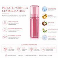 Tube de gloss à lèvres hexagonal à marque privée avec logo personnalisé, gloss à lèvres de luxe en gros