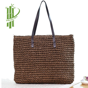 Bolso de Hombro de Lona Tejida con Cierre de Cremallera, Gran Capacidad, para Playa, Viajes, Compras, Casual, para Mujer - Product Image 2