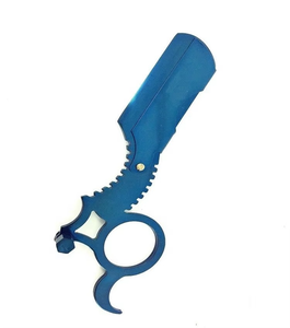 Maquinilla de Afeitar Manual de Acero Inoxidable Azul con Cuchilla Única Reemplazable de Punta Inclinada para Cejas - Product Image 6