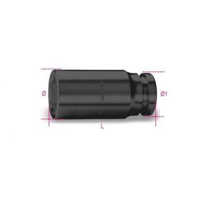 Tomas de impacto hexagonales largas BETA con 1 Herramienta de zócalo fosfatado de accionamiento cuadrado hembra de 1/2 pulgadas - Product Image 1