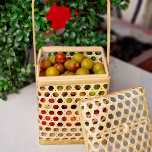 PANIER CADEAU EN BAMBOU multi-usages respectueux de l'environnement Durable, léger et spacieux pour les occasions spéciales Artisanat du Vietnam - Product Image 6