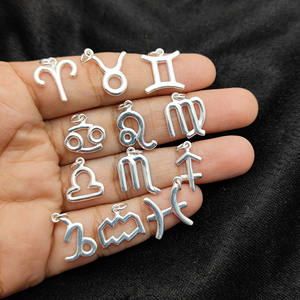 925 Plata signo del zodiaco encantos colgante religioso encanto joyería Libra Aries símbolo horóscopo encantos hallazgos de ley - Product Image 1