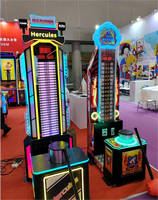 Machine d'arcade Hercules Hammer LED Strength Tester avec éclairage RGB métallique, jeu d'amusement Superfun à monnayeur