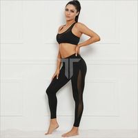 Conjunto Deportivo de Dos Piezas para Mujer: Leggings de Cintura Alta Elásticos y Transpirables con Sujetador Deportivo para Yoga y Running