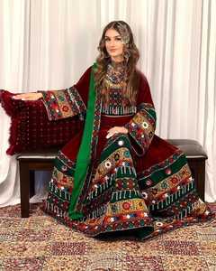 Vestido Kuchi afgano de calidad superior para mujer, ropa de boda y fiesta con decoración de encaje con cremallera de estilo modesto de AM IMPEX - Product Image 3