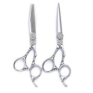 Ensemble de ciseaux professionnels pour la coupe de cheveux, ciseaux de barbier en acier inoxydable, ciseaux à effiler avec support pour rasoir - Product Image 5