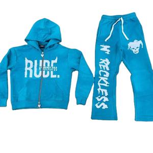 Guangzhou Shangshang pantalon de survêtement personnalisé à capuche ensemble 500gsm lourd strass en détresse soleil fané hommes hiver Logo - Product Image 3