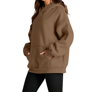 Sudadera con capucha de lana de algodón 100% para mujer, sudadera con estampado de invierno de alta calidad HeavyGSM, transpirable, cómoda, superventas - Product Image 2