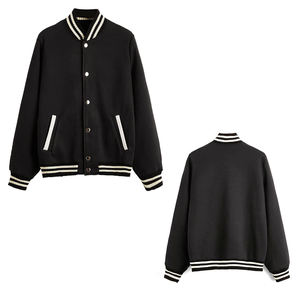 2025 nouvelle vente en gros mode veste en peau de mouton manteau femmes recadrée en cuir veste Bomber pour femmes université veste de haute qualité - Product Image 1