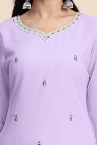 Trendmalls Women's Georgette Embroidery Sequence Work Kurta Sharara Set <b>Dupatta</b>-G251 Ethnic Salwar Style Indian Pakistani - Product Image 2