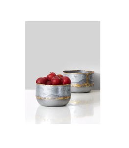 Tazón redondo de acero galvanizado de gran tamaño para decoración de granja, exhibición de frutas, acento de mesa de fiesta con asas y acabado Premium - Product Image 1