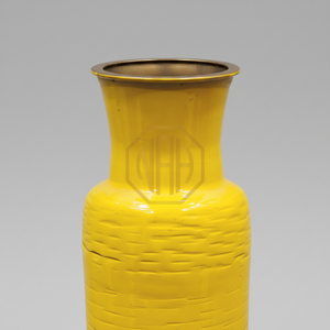 Jarrón de Flores de Hierro Hecho a Mano, Estilo Clásico Moderno, Decoración de Mesa con Relieve Amarillo, Fabricante Mayorista de la India - Product Image 5