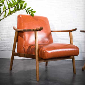 Hot Selling Low Price Simplicity Home Furniture Solid <b>Wood</b> <b>Frame</b> Handmade Sponge Cushion Leisure Living Room <b>Sofa</b> Chair - Product Image 2