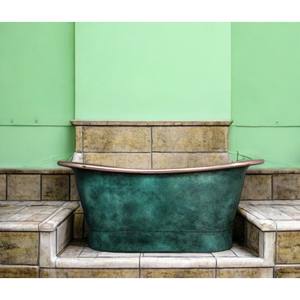 Bañera de cobre de alta calidad con pátina verde que combina perfectamente con diseños de baño modernos y tradicionales. - Product Image 4