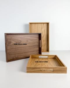 Plateau de service en bois de forme rectangulaire de dernier style pour la maison, l'hôtel et le café servant des aliments délicieux plateau en bois de haute qualité - Product Image 1