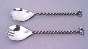 Ensemble de couverts en métal de designer courbé à la main, vaisselle pour la maison, l'hôtel, le restaurant, service de traiteur, ensemble de couverts à prix de gros - Product Image 5