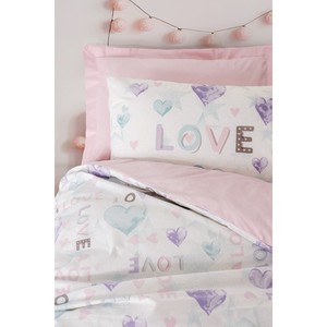 Parure de lit Lovella rose avec drap-housse 100 % coton pour chambre d'adolescent, disponible en tailles King et Queen - 4 pièces ou 3 pièces respectivement - Product Image 2