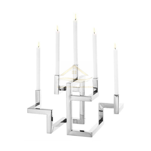 New <b>Large</b> Size Candelabra Black Color Five Candle Sticks Holder <b>Lanterns</b> and Candle Stands Tabletop Centerpiece Products - Product Image 6