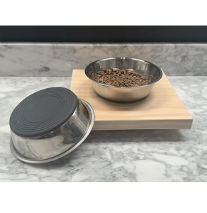 Mangeoire écologique en bois pour animaux de compagnie avec bols en acier inoxydable pour chiens et chats - Product Image 3
