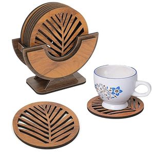Venta caliente posavasos de madera Rund para uso en cocina y restaurantes a precio al por mayor de La India - Product Image 3