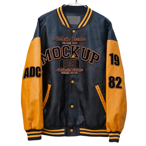 Letterman College Baseball Bomber Jacket Vintage Sportswear Casual Unisex Streetwear <b>Coats</b> <b>With</b> Chenille Patches Jacket For Men - Product Image 6