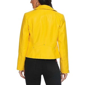 Chaqueta de cuero de mujer de manga larga de diseño personalizado de gran calidad ropa de calle transpirable para exteriores procesamiento en bruto al por mayor - Product Image 4