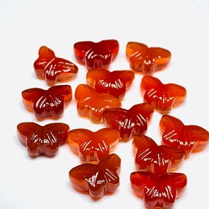 Pierre précieuse en cornaline naturelle à 100%, sculptée à la main en forme de papillon, 12x7 mm, pour la fabrication de bijoux - Product Image 2