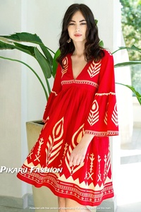 Nouveau produit à la mode pour femmes, broderie de styliste, robe courte à manches longues, tenue décontractée, robes d'occasion - Product Image 2