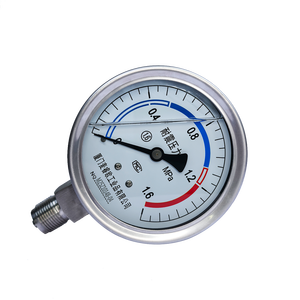 100mm Bourdon Tüp Vakum Ölçer -0.1 0 MPa 316L Paslanmaz Çelik Islak Parçalar Darbeye Dayanıklı Silikon Yağ Manometre Modeli - Product Image 2