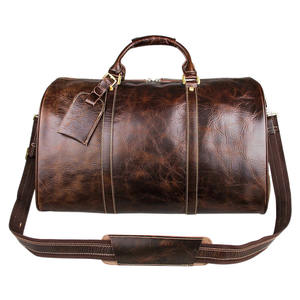 Ensembles de valises de voyage en cuir véritable de qualité supérieure ceinture de fermeture à glissière Vintage Durable pratique pour voyager - Product Image 3