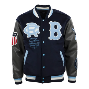 <b>Men's</b> Winter Casual Streetwear Bomber <b>Jacket</b> 100% Cotton <b>Canvas</b> Stand Collar Letter Embroidery Patchwork Waterproof Eco-Friendly - Product Image 1
