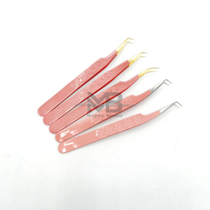 Pince à épiler pour extensions de cils de haute qualité, ensemble personnalisé avec embout personnalisé pour cils, poignée diamantée, antistatique, en acier inoxydable - Product Image 6