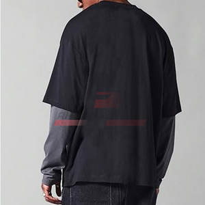 เสื้อยืดผ้าฝ้ายสองชั้นแขนสั้นสำหรับผู้ชายเสื้อยืดผ้าฝ้าย100% สองชั้นออกแบบได้ตามต้องการ - Product Image 2